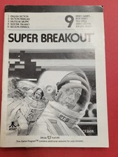 Super Breakout Atari 2600 Manual Only Manual