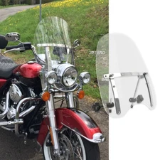 18"x16" Windshield Fit 7/8" &1" Handlebars For Harley Davidson Road King Classic