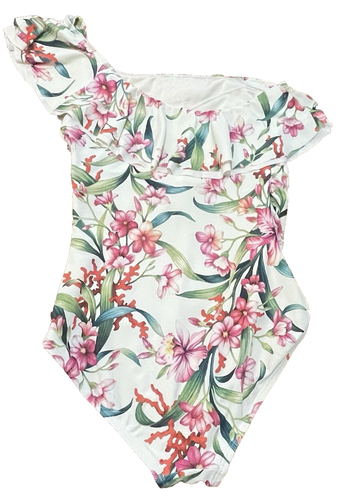 Carmen Marc Valvo Swimsuit 10 Floral Print One Shoulder One Piece Beach READ - Picture 7 of 16