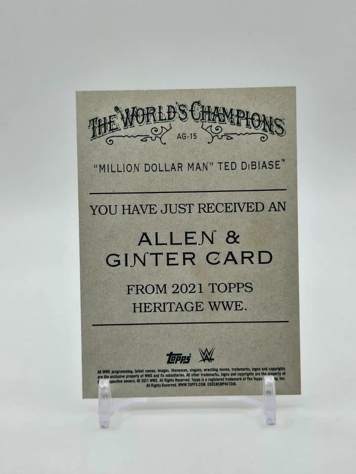 Ted DiBiase MILLION DOLLAR MAN 2021 Topps Heritage WWE #AG15 (Base Card) - Image 2 of 2
