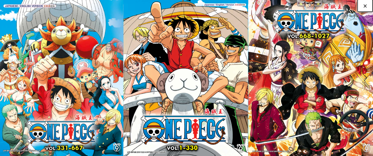 ONE PIECE BOX 1-3 VOL.1-1027 ANIME DVD ENGLISH DUBBED REGION ALL