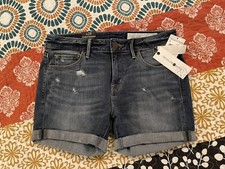 Treasure Bond Womens Mid Rise Skinny Cuffed Denim Shorts Size 28