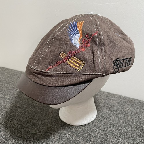 Cappello Cappellino Carlos Santana Newsboy Tour Concerto Sm/Med Cotone/Lino Marrone Nuovo