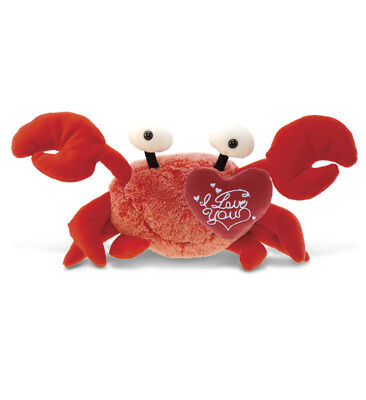 PLUSH I LOVE YOU RED HEART - SUPER-SOFT PLUSH - RED CRAB 12