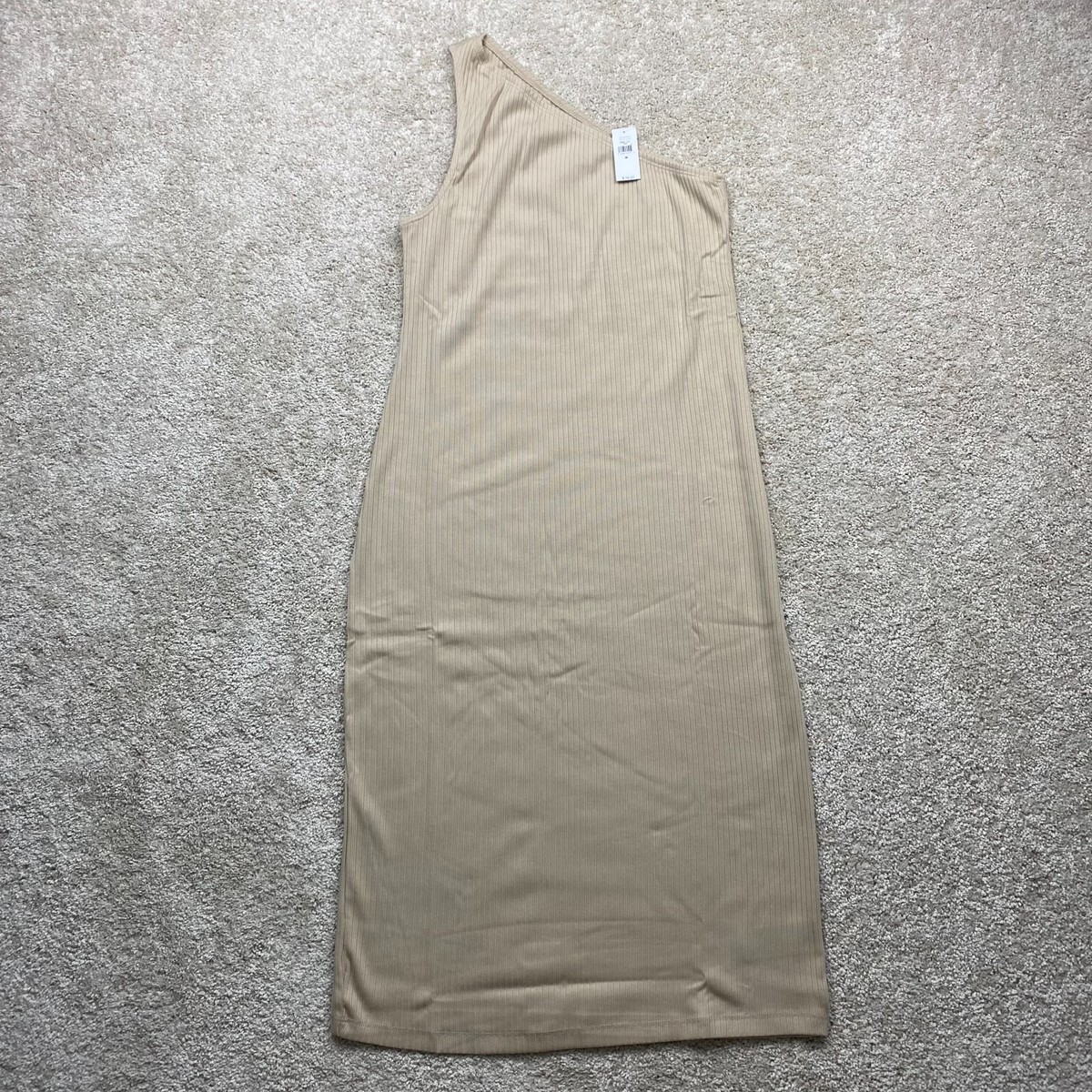 Gap One Shoulder Rib Knit Mini Dress NWT, Women's M (Sand Beige) Gap One Shoulder Rib Knit Mini Dress NWT, Women's M (Sand Beige)