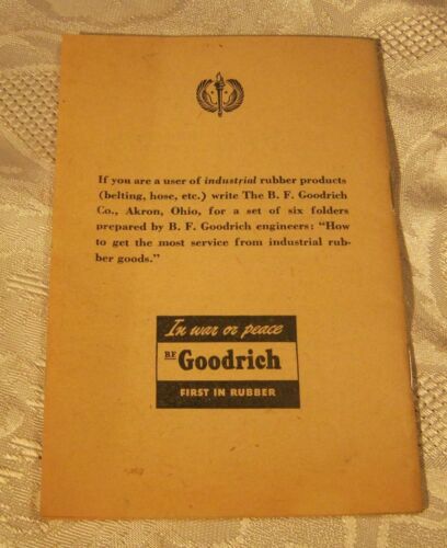 Antikes Heft B.F. Goodrich Co. Autoreifen WWII Ära Auto Heft 40er Jahre - Bild 2 von 2