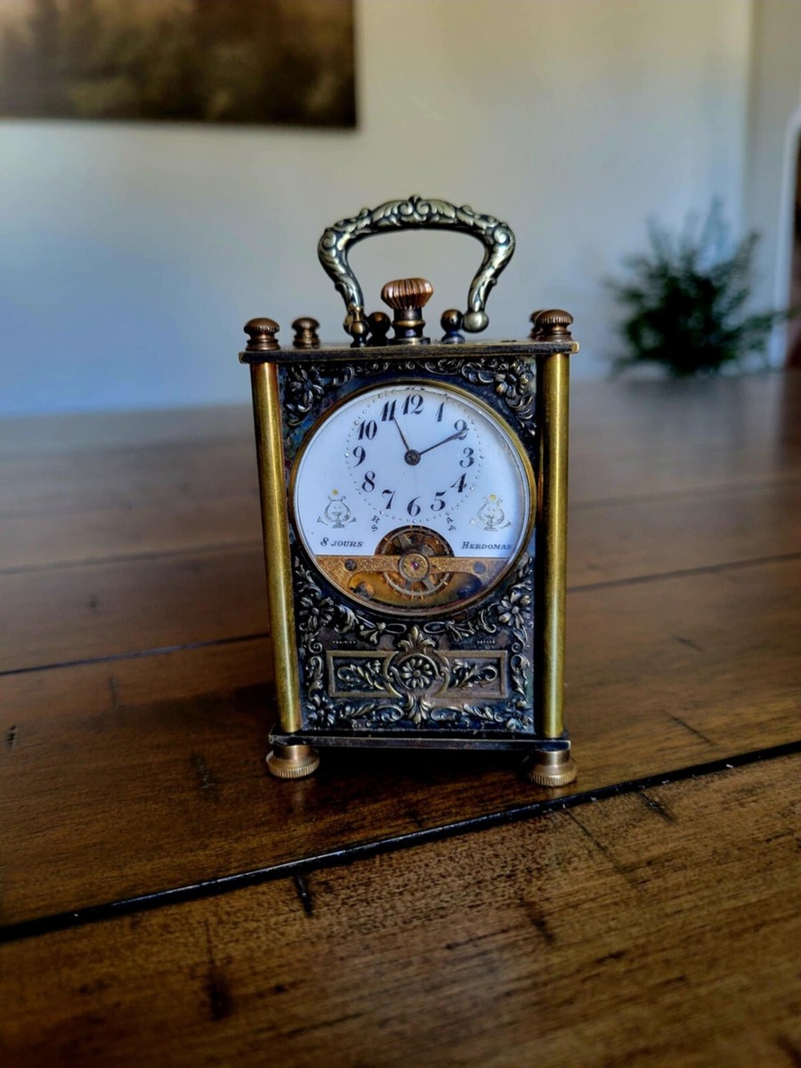 お値下げ☆☆アンティーク時計　Arden's Clock Shop 制作時計 Antique Hebdomas 8 Day Brass Exposed Balance Carriage Clock | eBay