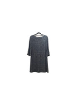 TOMMY HILFIGER Womens Size 8 Navy White Bell Sleeve Dress Office Professional