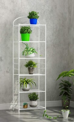 6 Tier Tower Metal Storage Shelving Unit Rack White HB-161213A-2