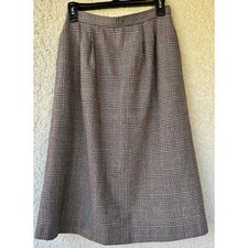 Vintage 100 Wool Skirt Plaid Skirt, fully lined size 12