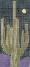 Moonlight Saguaro Hand Painted Needlepoint Canvas