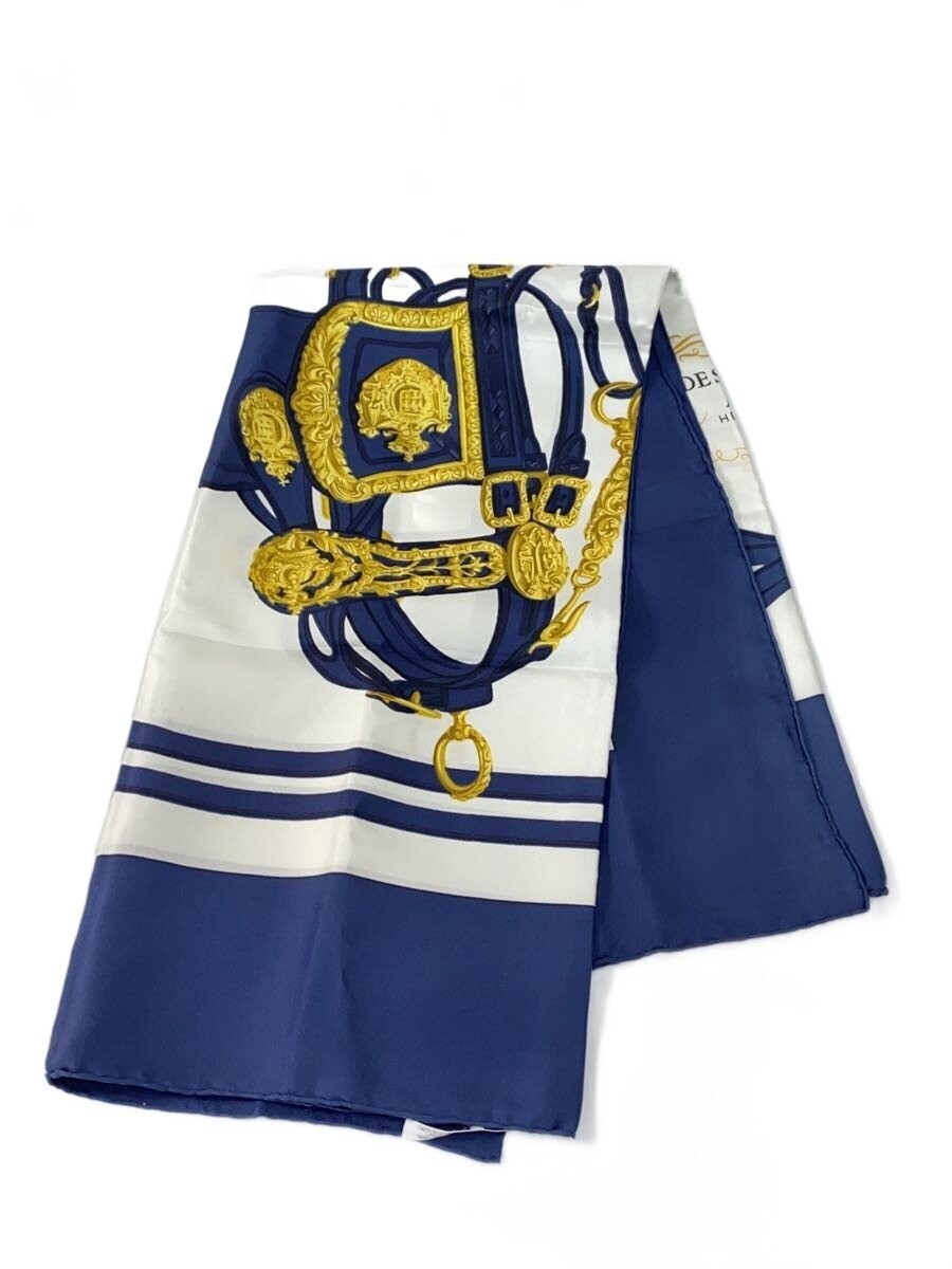 HERMES scarf silk NVY ladies