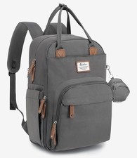 RUVALINO Diaper Bag Backpack W Pad , Multifunction Travel Back Pack Grey