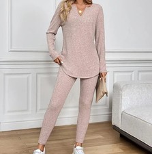 Hausanzug Alt Rosa Rose XL  Leggings Pulli Kuschel Anzug 