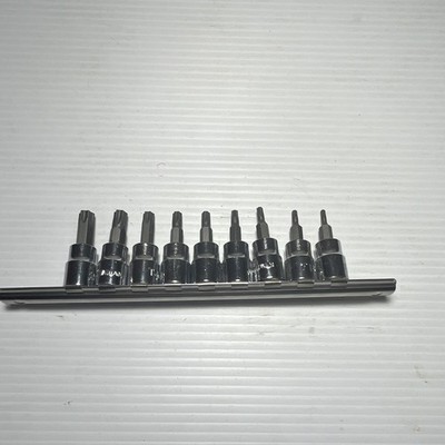 Taiwan Torx Bit Socket Set 9pc on Rail T10-T50 (T10, T15, T20, T25, T27)