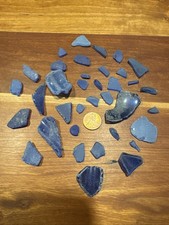 36 Pieces Of Cobalt Blue Sea Glass Surf Tumbled From Massachusetts Beaches 
