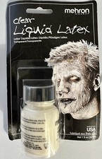 MEHRON Clear LIQUID LATEX STAGE FACE BODY MAKEUP 1oz Halloween Costume Accessory