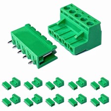 10 Set 5 Pin 5.08mm Pitch PCB Mount Screw Terminal Block Male Female Plug In