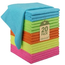 Microfiber Cleaning Cloth Reusable Microfiber Towels 20 Pack Multicolor