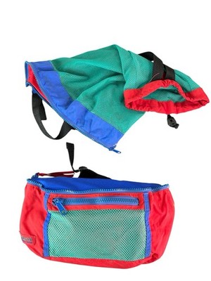 Vintage Columbia Colorful Waist Pack Back Pack Zip Off Set RARE HTF Hiking 