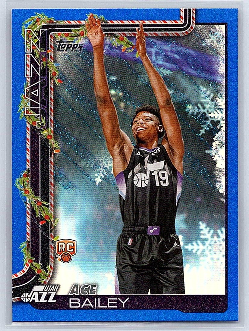 2025-26 Topps Holiday #H165 Ace Bailey Blue Metallic Glitter Holiday