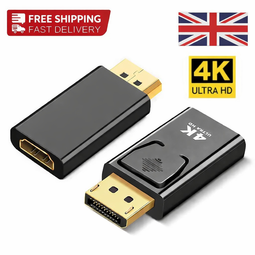 Display Port DP Male To HDMI Female Adapter Converter For 4K HD 1080P HDTV PC UK