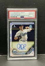 JOHN DOXAKIS 2019 Bowman 1st Card Chrome Draft Rookie Auto Rays PSA ? Mint 10 . rookie card picture