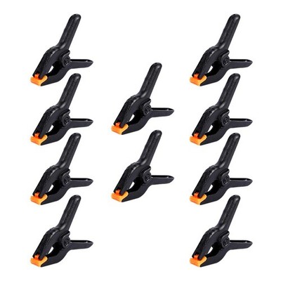 10 PCS 4.5 inch Professional Plastic Large Spring Clamps Black and Orange