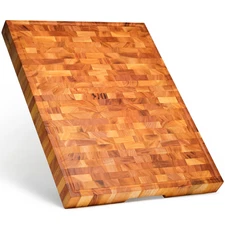 SHUMARU Mahogany End-Grain Wood Cutting Board – 24×18×2″ Butcher Block