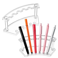 2 Pcs Acrylic Pen Display Stand, Clear 6-Slot Fountain Pen Holder Rack, Multi...
