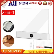 Book Light, Rechargeable Clear LED Flat Reading Light with 3 Colors & Timer, Dim