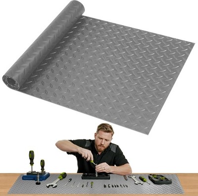 Workbench Mat, PVC Work Bench Mat with Non-Slip Texture, 2mm Thick Scratch & Sta