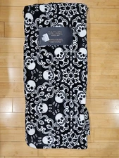 Home Goods Rachel Roy Halloween Skull Damask Plush Black & White Throw Blanket