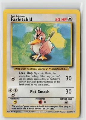 Farfetch'd Uncommon Base Set 027/102 LP