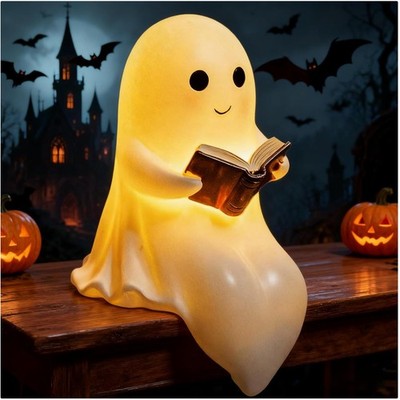 Geisterlampe Halloween, Batteriebetrieben, 3D LED Nachtlicht, Stimmungslicht