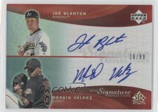 2005 Reflections Dual Signature Red 16/99 Joe Blanton Merkin Valdez Auto 0c6