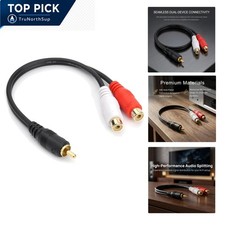 RCA Male to 2 Female Y Adapter Cable 24k Gold Plated Stereo Audio Subwoofer C...