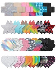 Tripetals Nipple Pasties for One Size, 25 Pairs Pastel Sparkle  Rainbow