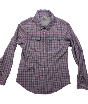 Duluth Shirt Womens XS purple Roll Tab Long Sleeve Button Up Breathable Nylon