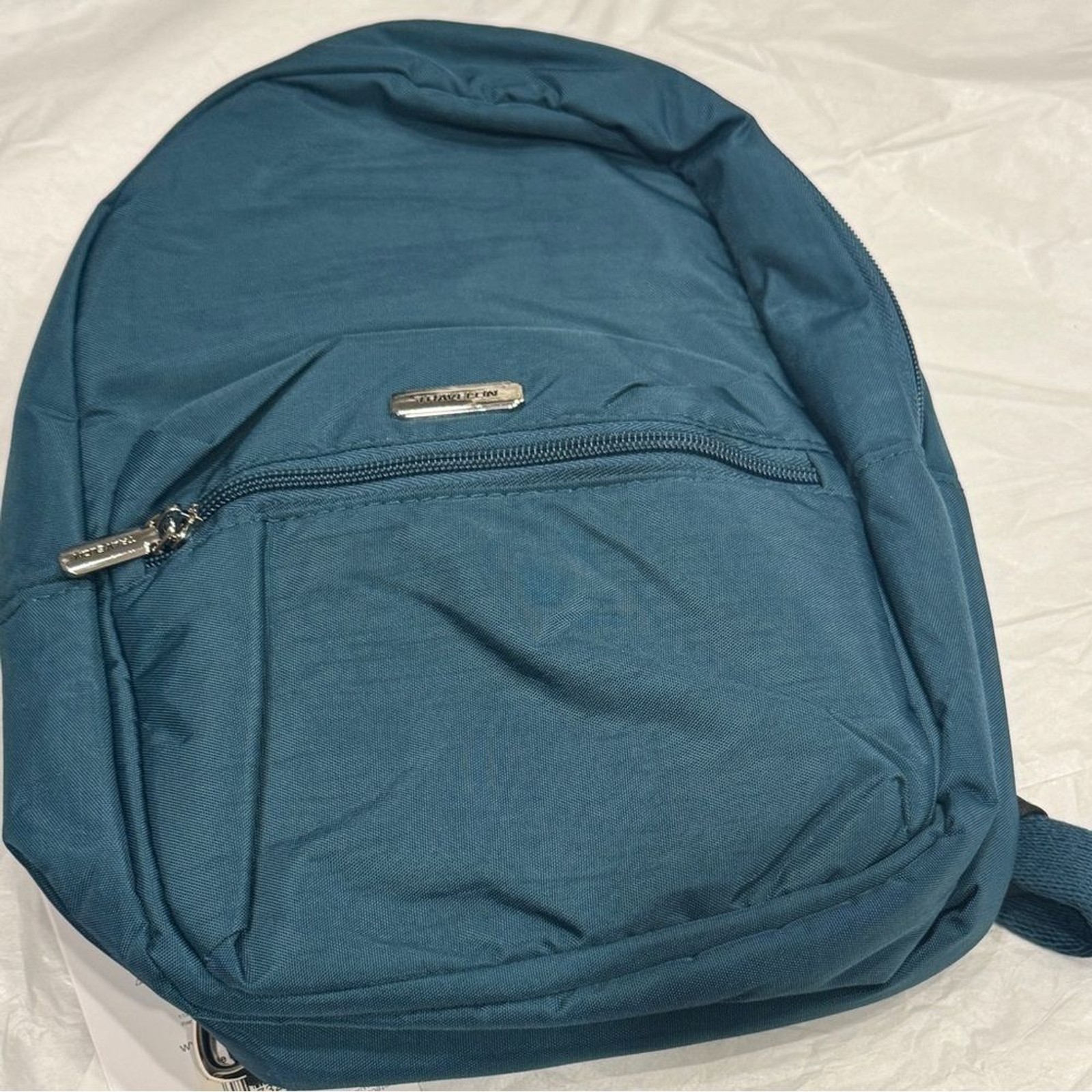 Travelon Anti-Theft Essentials Backpack Teal Peacock RFID Pockets LED Travel bag thumbnail 13