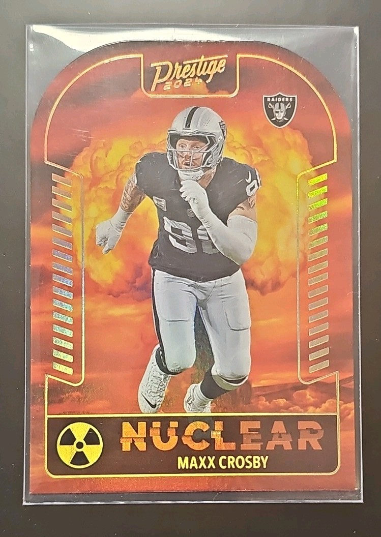 Maxx Crosby SSP Nuclear 2024 Panini Prestige CASE HIT Las Vegas Raiders Die-Cut