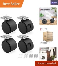 Versatile 30mm Heavy Duty Furniture Castors with Brake - Set of 4, Up to 10kg