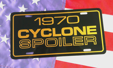 Special Edition  Black & Gold  1970 Mercury Cyclone Spoiler license plate tag 70
