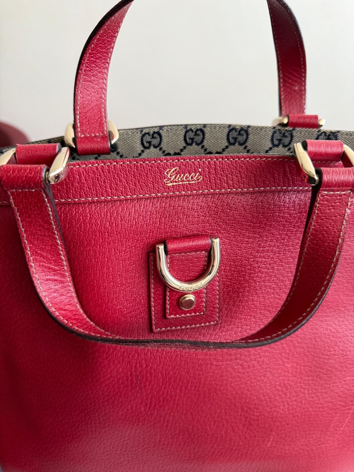 Borsa Gucci Donna Tote Bag GG Monogram Rosso Pelle