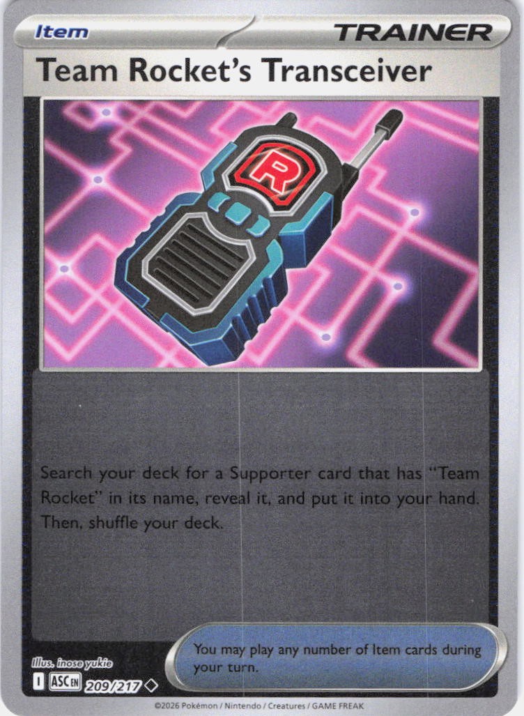 Team Rocket's Transceiver Ascended Heroes 209/217 Reverse Holo Pokemon TCG NM