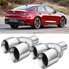 For Kia K5 2021-2025 Pair Dual Exhaust Pipe Tail Muffler Tip Throat Tailpipe