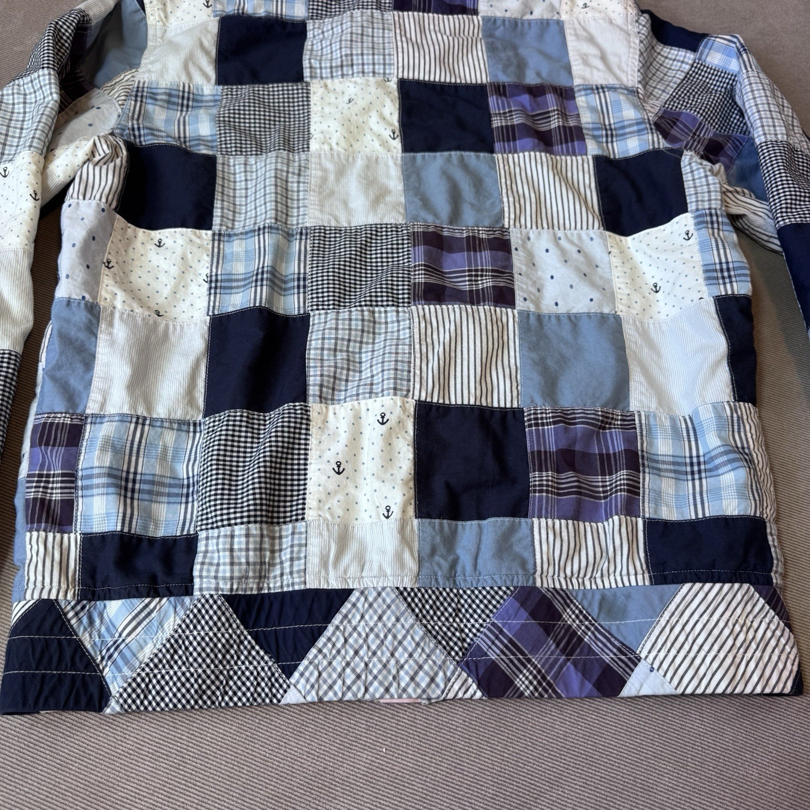 Sub Script Zip Hoodie Women’s S Lined Patchwork Q… - image 11