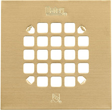 Universal 4-1/4 Snap-Tite Square Shower Drain Strainer Brushed Gold 42361