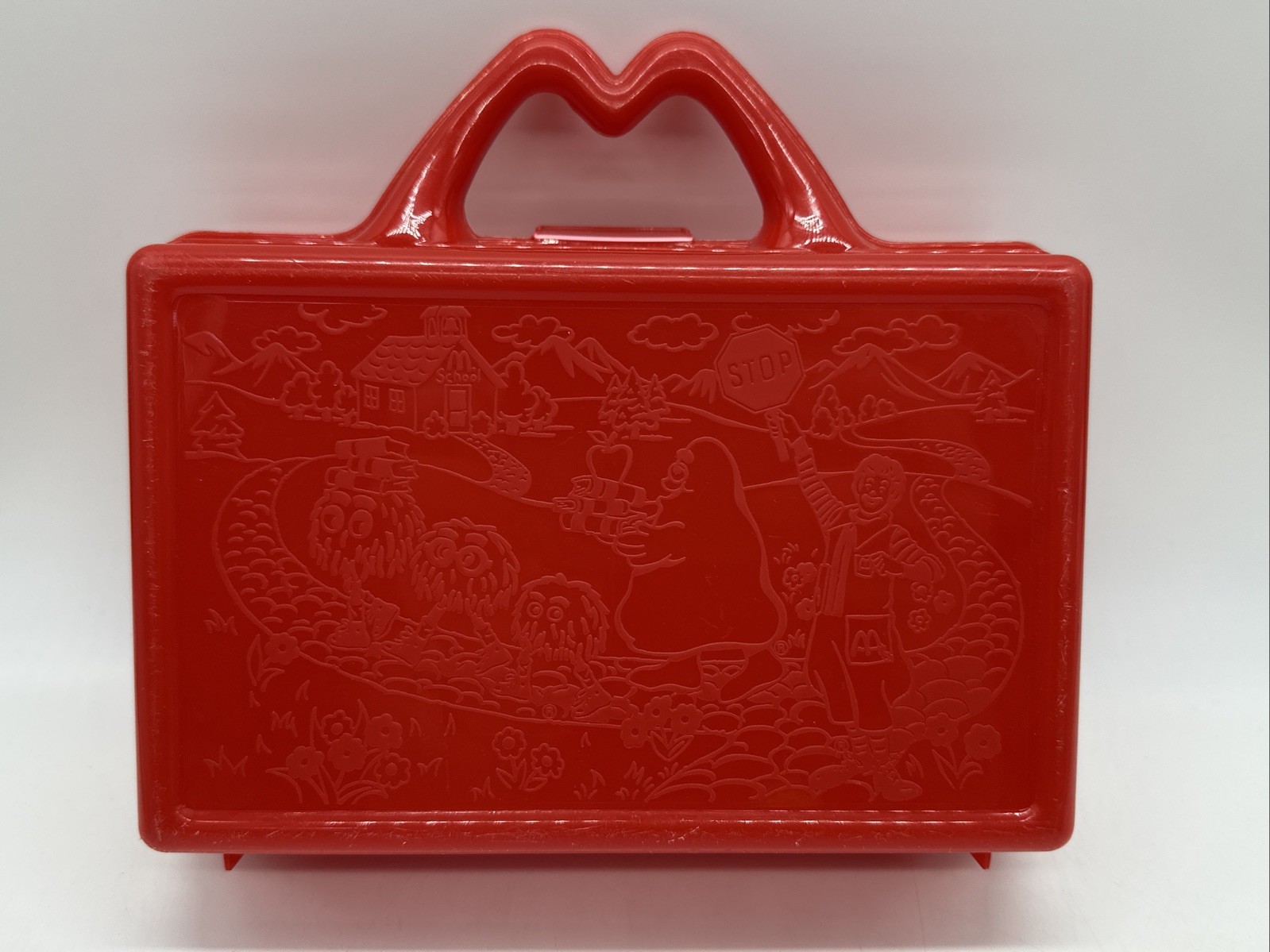 Vintage 1988 McDONALDS Red Happy Meal On the Go  Pencil Case Plus 12 Fry Guys