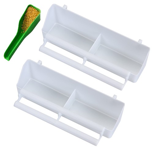 2 Pack Bird Water Dispenser for Cage, Hanging Bird Waterer Food Feeder with 1...